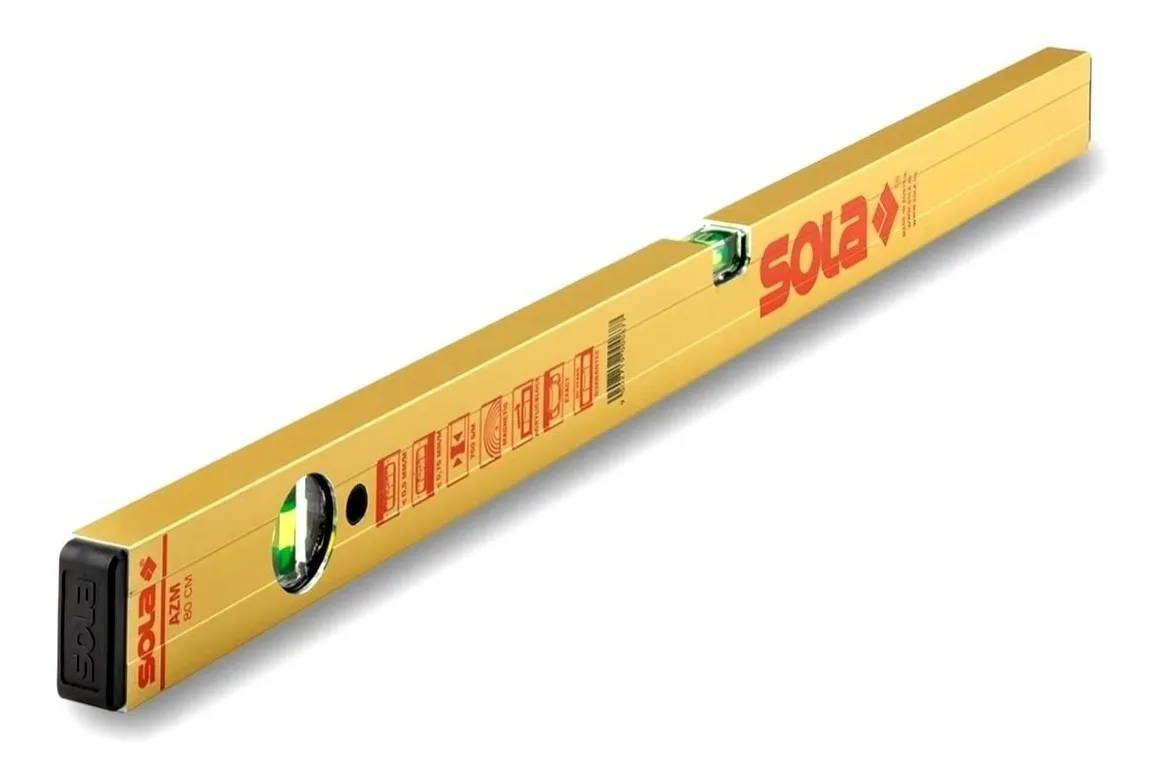 Nivel De Mano Aluminio Magnético 80cm 2 Burbujas Sola Azm80
