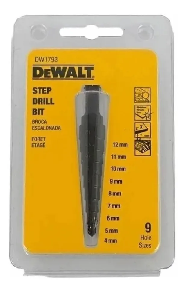 Mecha Escalonada 4-12mm Dw1793 Dewalt (9 Medidas)