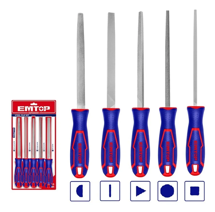 Set De Limas Para Metal Kit Juegox5 - 200mm Emtop Esfss0501