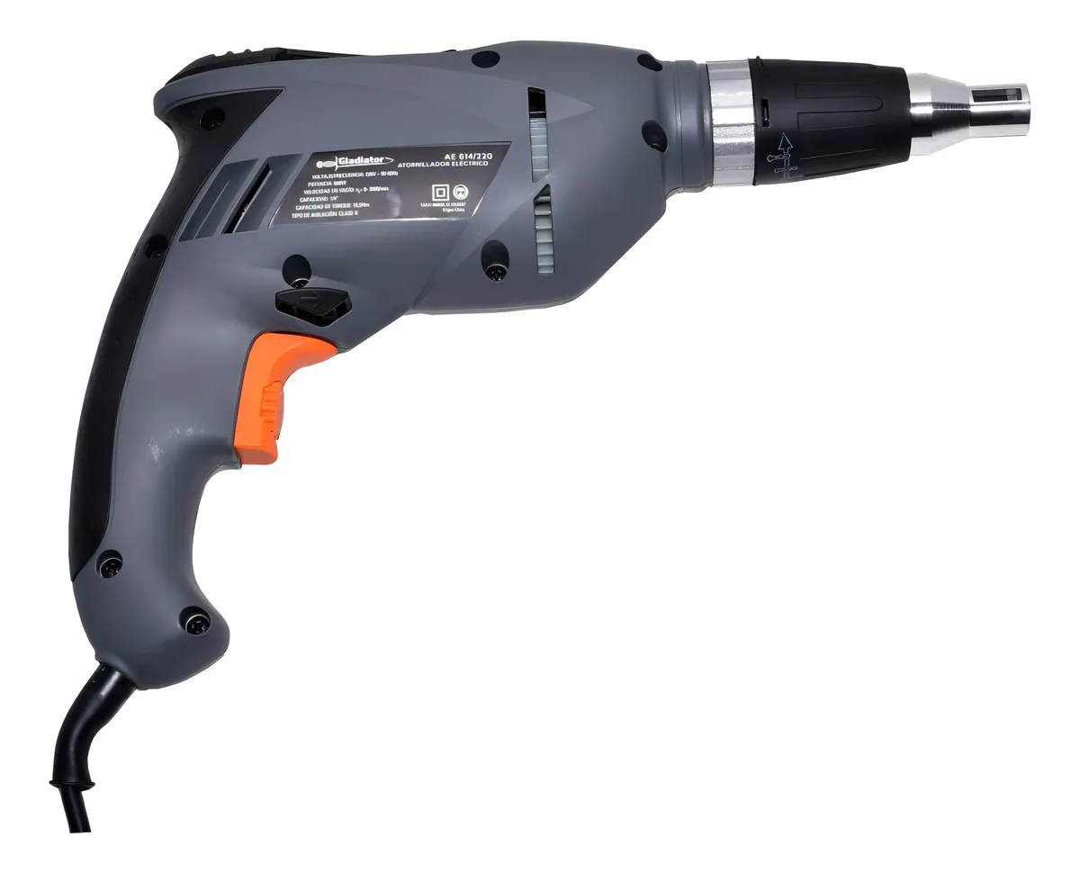 Atornillador Electrico Durlock Drywall Placa De Yeso 600w Color Gris