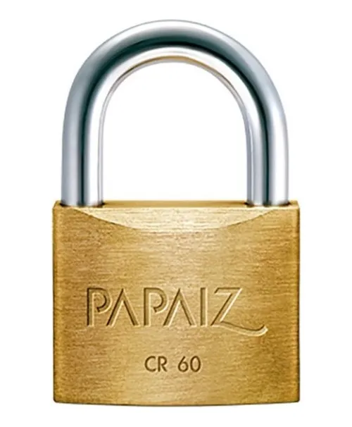 Candado De Bronce Papaiz Cr-60 Doble Traba. Cadena Tranquera