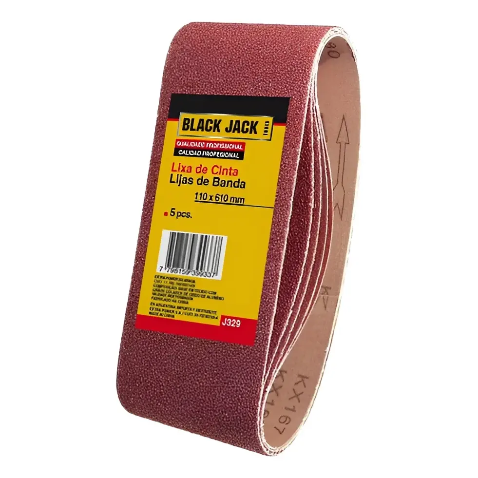 Lijas Banda 110x610mm Set X5 Para Madera - J329 - Grano 80