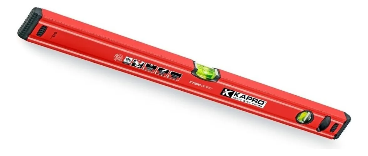 Nivel De Mano De Aluminio 30cm Extremos De Goma Kapro Spirit