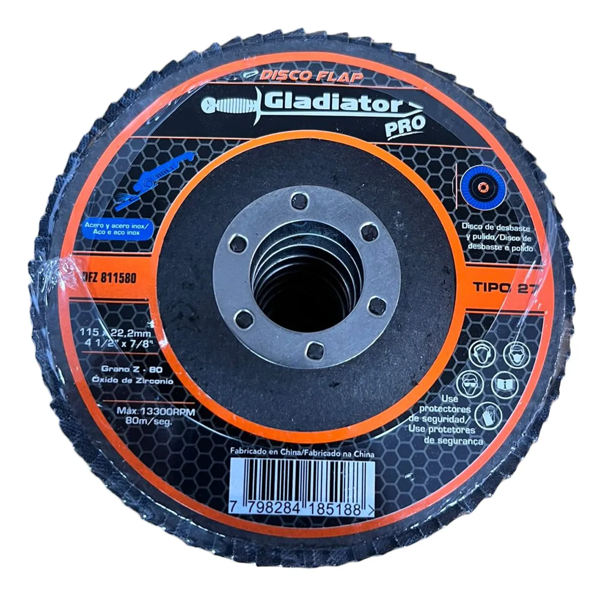 Discos Flap 180mm Gladiator Pro Grano 80 X5 Unidades