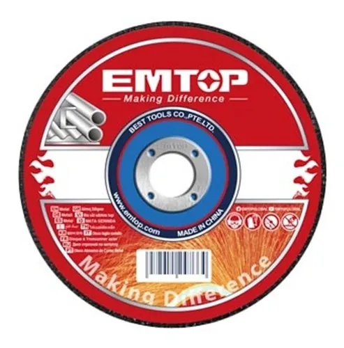 Set Discos De Corte Amoladora 115mm 1/2 Pulgada Metal Emtop Color Rojo