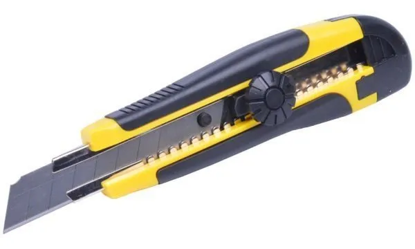 Cutter Profesional 18 Mm Mango De Goma + 10 Hojas Repuesto