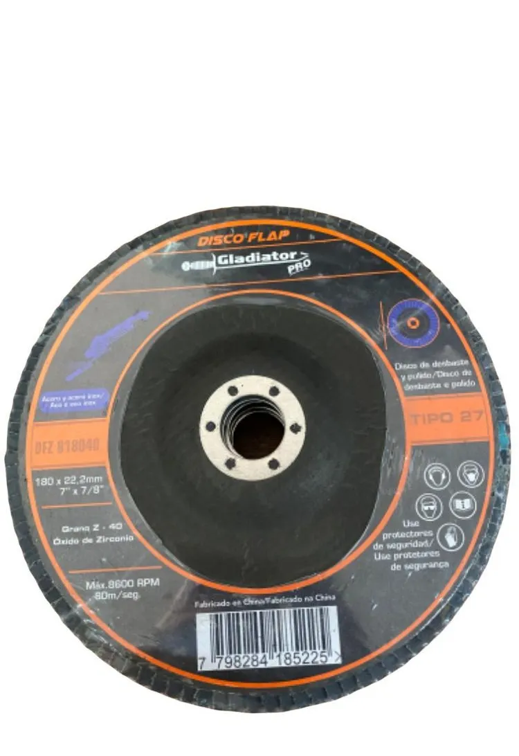 Discos Flap 180mm Gladiator Pro Grano 40 X5 Unidades