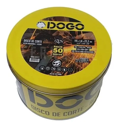 Disco Corte 115 X 1 Mm Dogo Pack 10 Unidades Lata