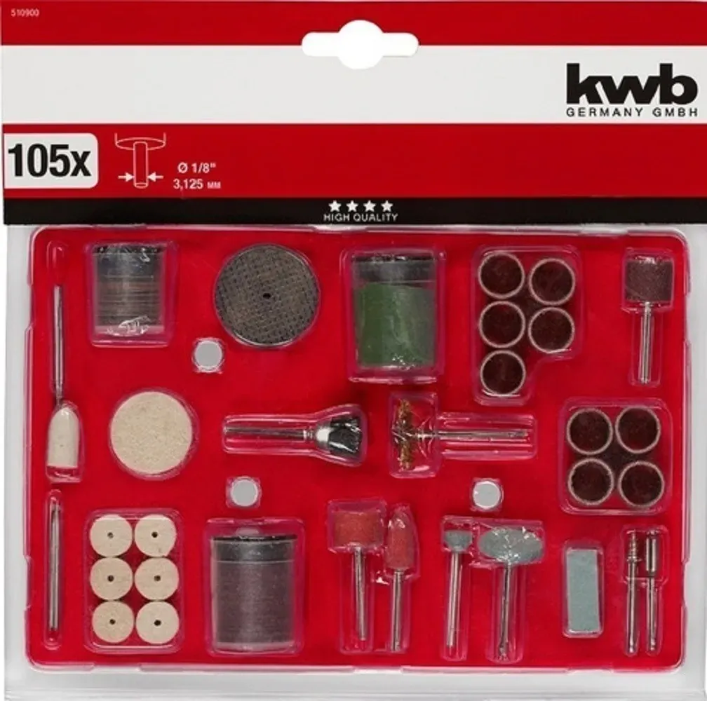Kit Accesorios Mini Torno 105 Piezas Blister Kwb