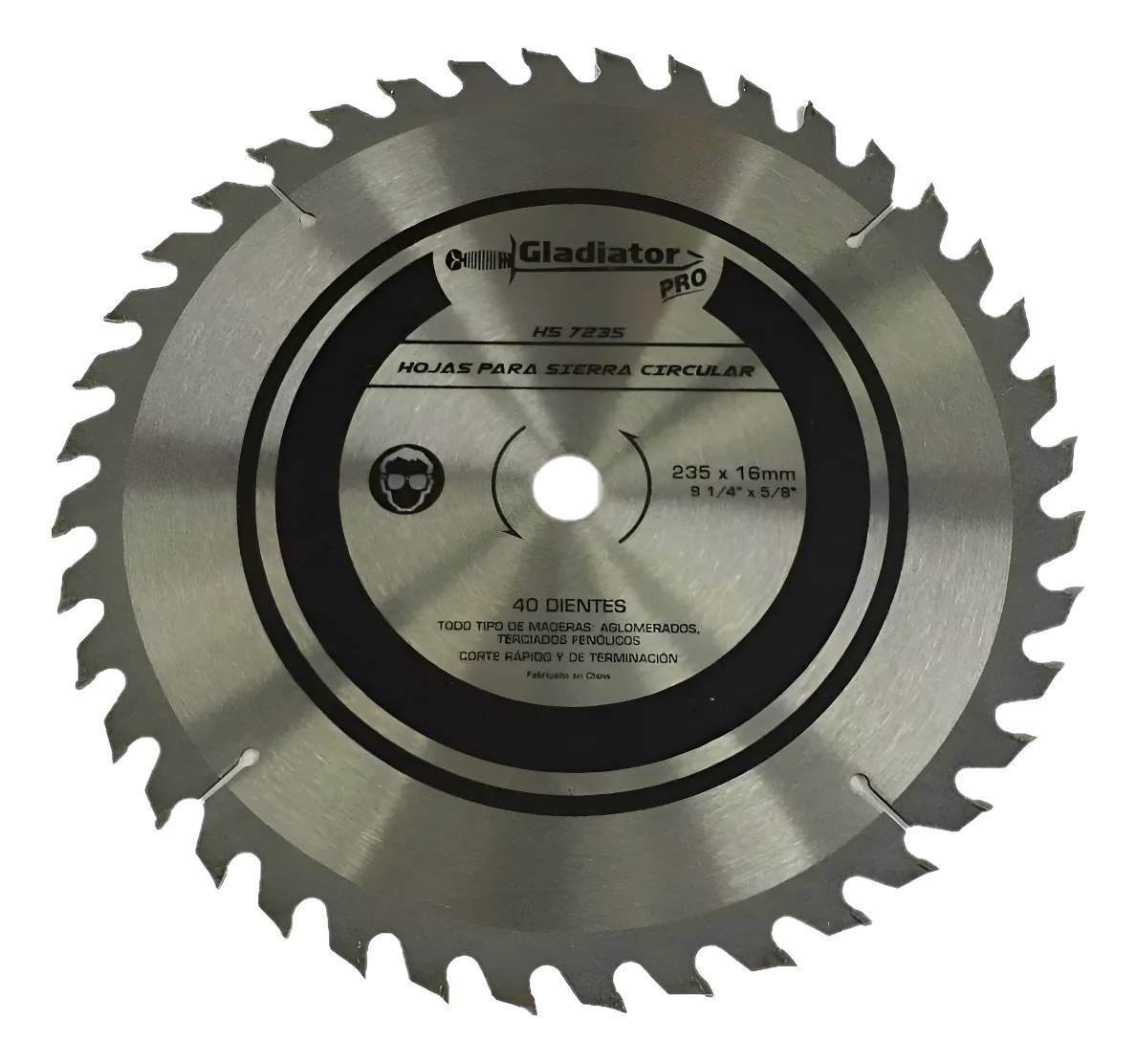 Hoja Sierra Circular Gladiator Hs7235 235x16mm 40 Dientes