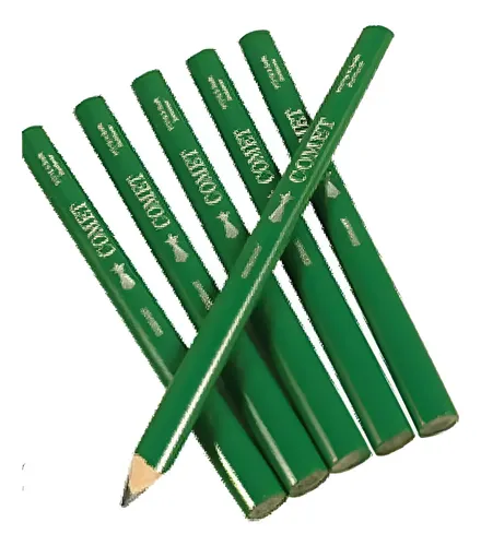 Lápiz Comet Verde Para Albañil 18cm Pack Por 6 Unidades