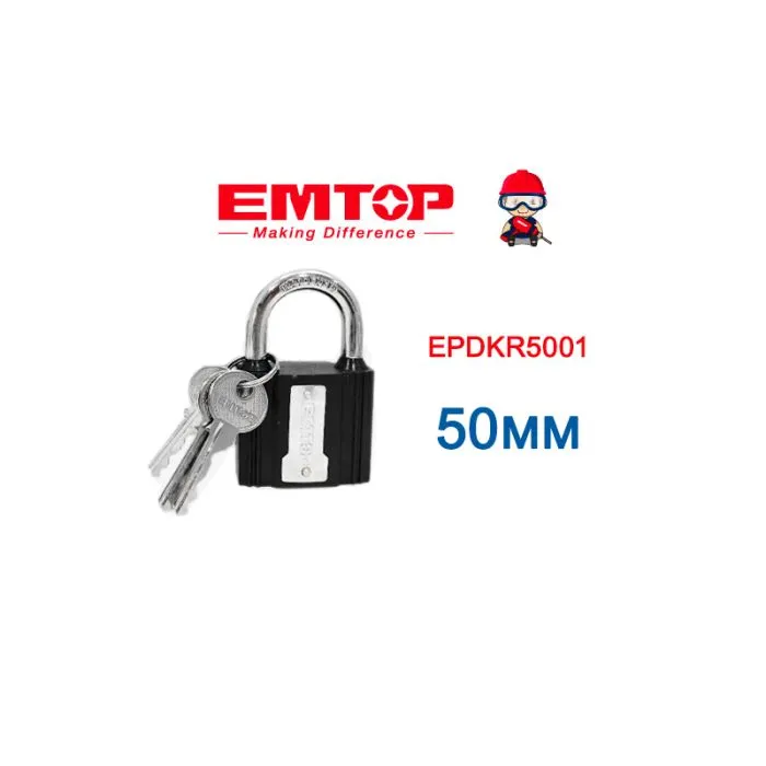 Candado De Hierro Grillete Largo 50mm Emtop Epdkr5001
